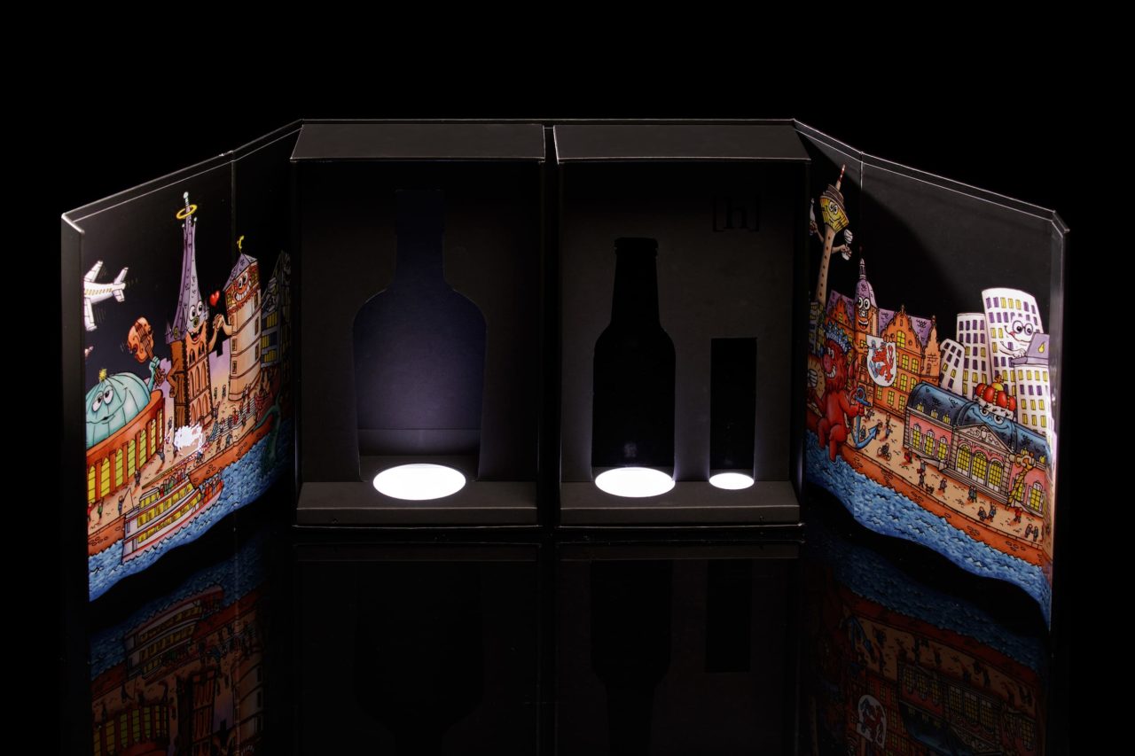 verpackung mit lichteffekt von achilles